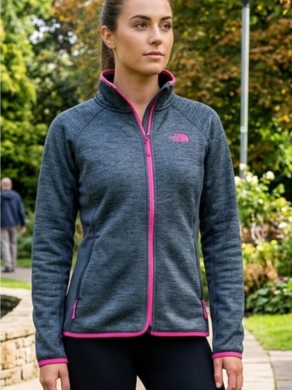 The North Face Women’s Gray Utility Jacket with Pink Trim